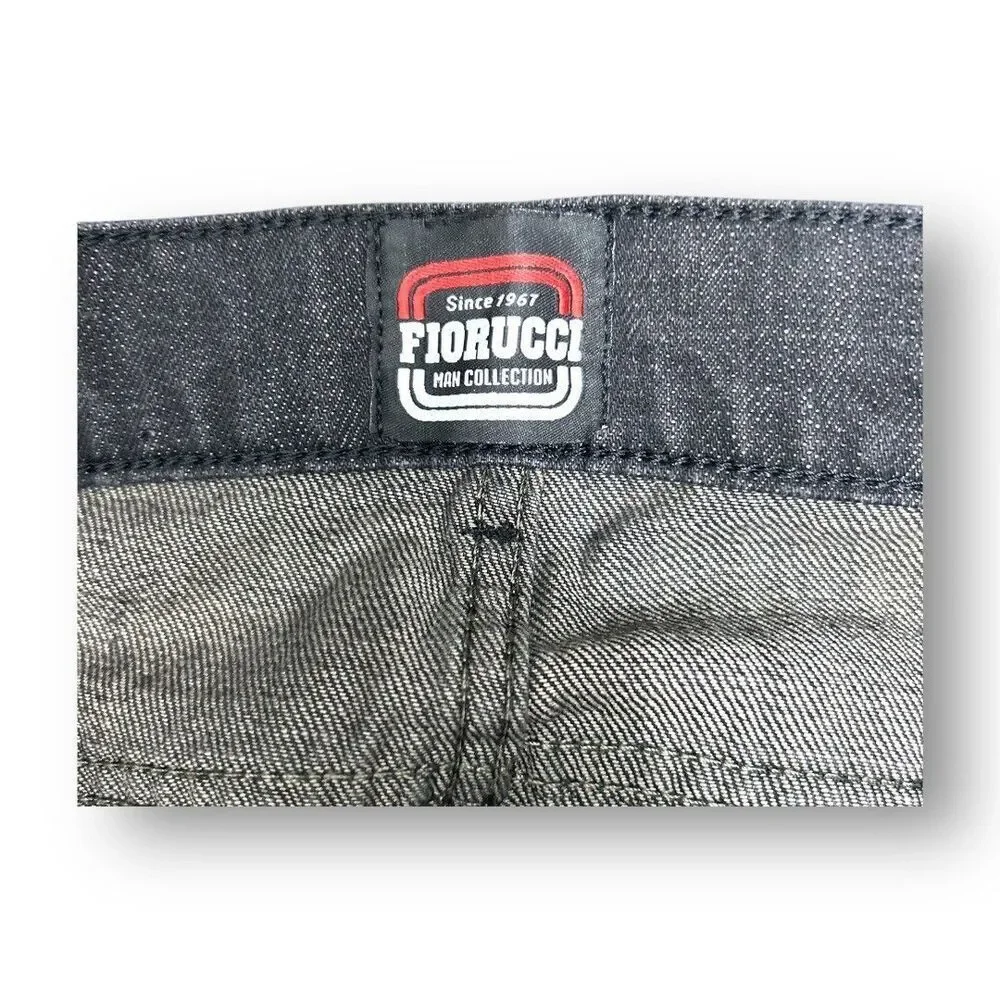 Fiorucci Ittierre Black Faded Italian Denim Jeans Straight Leg Rare Find Mens 32